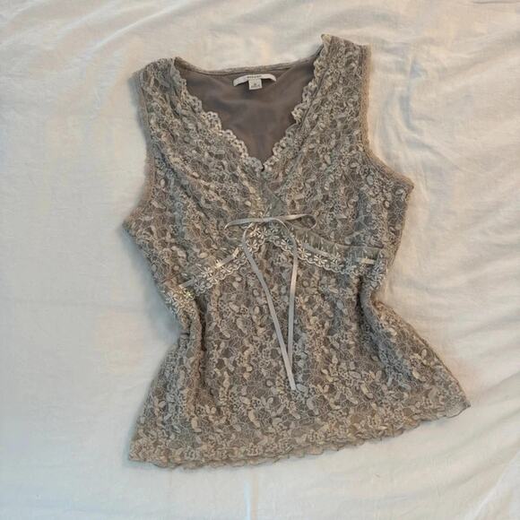 Merona Tops - Y2K‎ lace tank with bow